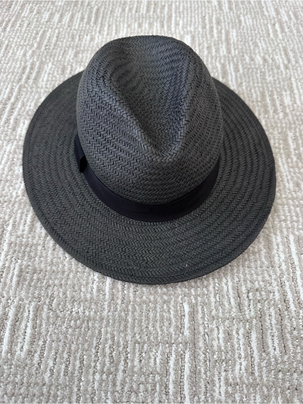 Banana Republic Black Straw Fedora Hat with Band